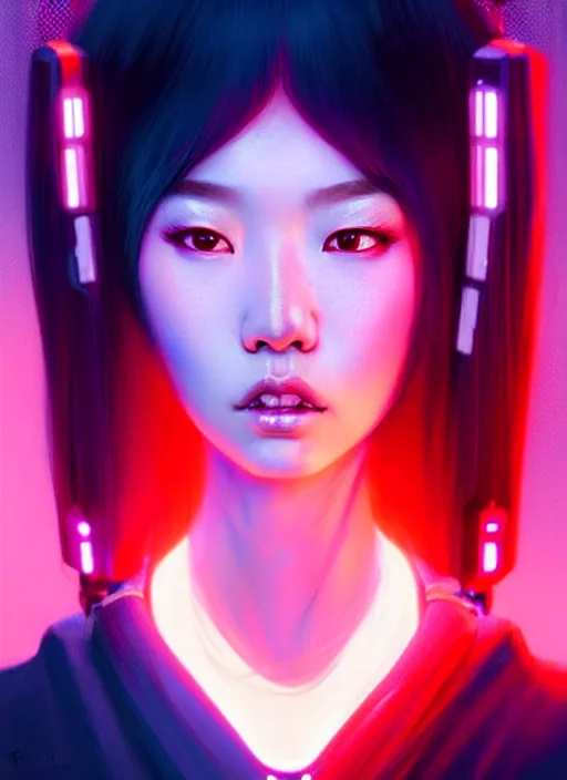 Image similar to sensual asian female humanoid with freckles, by loish, d & d, fantasy, cyber neon lighting, futurism, intricate futuristic jewelry accessories, cyberpunk high fashion, profile posing, hyper photorealistic, digital photography, artstation, pinterest, concept art, art by pascal blanche and greg rutkowski,