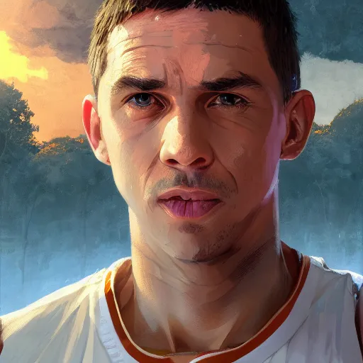 Image similar to highly detailed portrait steve curry basketball player in gta v, stephen bliss, unreal engine, fantasy art by greg rutkowski, loish, rhads, ferdinand knab, makoto shinkai and lois van baarle, ilya kuvshinov, rossdraws, tom bagshaw, global illumination, radiant light, detailed and intricate environment