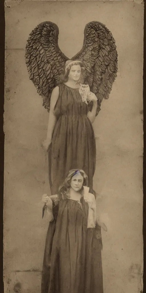 Prompt: full body portrait of young women with angel wings