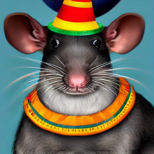 Image similar to a photorealistic rat wearing a sombrero hd photo