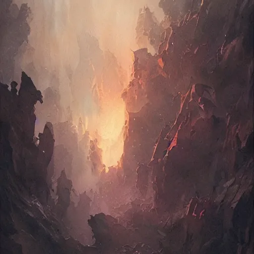 Image similar to watercolor of the depths of hell, trending on artstation, greg rutkowski, award - winning painting