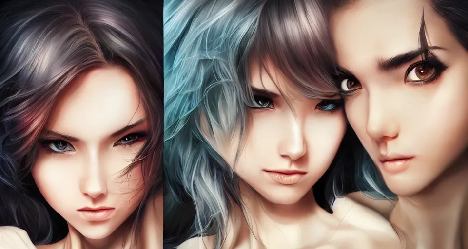 Image similar to the two complementary forces that make up all aspects and phenomena of life, by ARTGERM