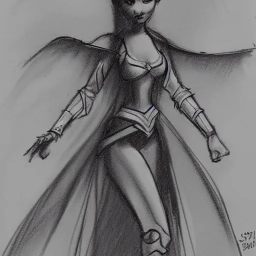 Image similar to milt kahl sketch of victoria justice as princess padme from star wars episode 3