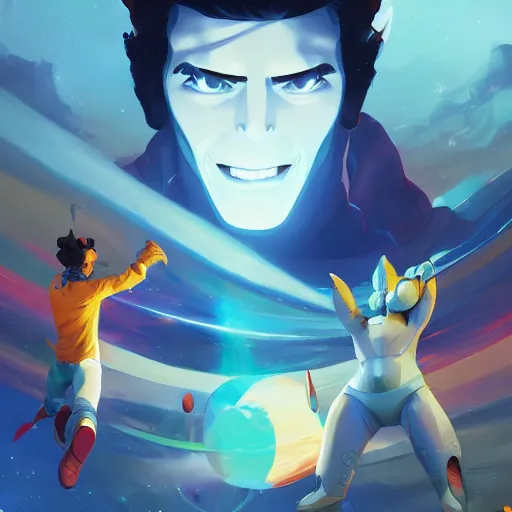 Image similar to hero world space dandy, behance hd by jesper ejsing, by rhads, makoto shinkai and lois van baarle, ilya kuvshinov, rossdraws global illumination