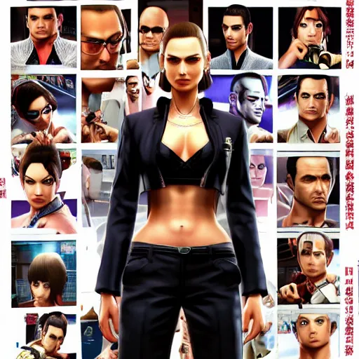 Prompt: natalie portman in yakuza 0, character render, full body shot, highly detailed, in game render