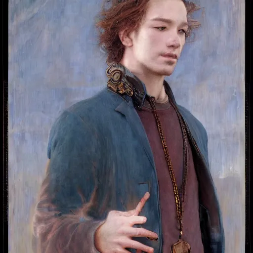 Image similar to a masterpiece full body portrait a beautiful Ross in Friends, by Edgar Maxence and Ross Tran and Michael Whelan