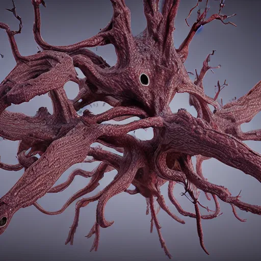 Image similar to army of neuron dendritic monster, t - pose, hyperrealistic, hyperdetailed, vray, 5 5 mm