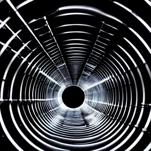 Image similar to a tunnel of pipes and tubes, stretching out into an infinite abyss, dark atmosphere, horror, unsettling, 4 k, high definition,