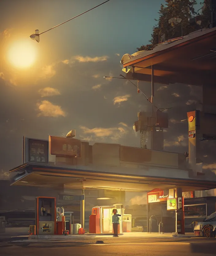 Prompt: a troll drinking gas from a gas station. fuel everywhere. high quality sharp focus, beautiful volumetric light. photograph by tooth wu, wlop, beeple, dan mumfor, octane render, artstation