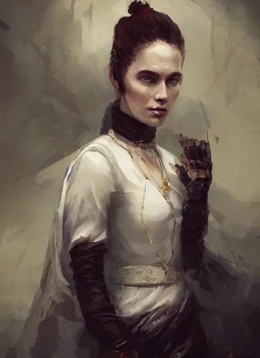 Image similar to A portrait of the high priestess in the style of in the style of Greg Rutkowski, style of Charles Sillem Lidderdale, artstation, high quality art