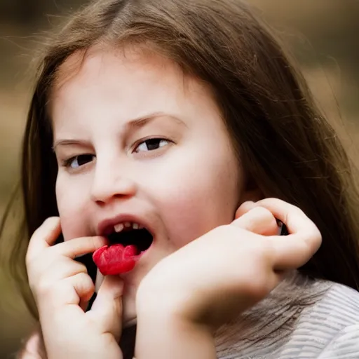 Image similar to girl with a hand climbing out of her mouth