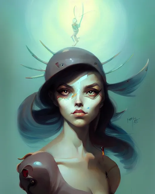 Image similar to portrait of cute girl, by peter mohrbacher