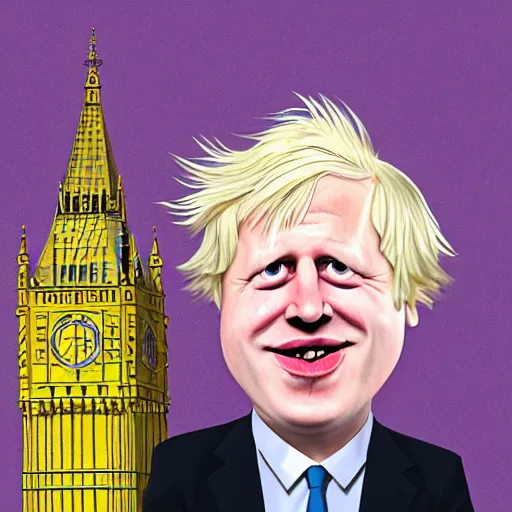 Prompt: Alegria illustration of boris johnson