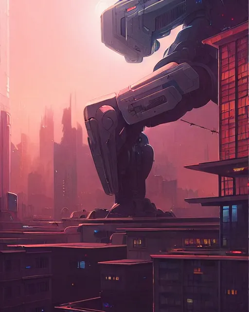 Giant robot destroys Chinese city , - AI Photo Generator - starryai