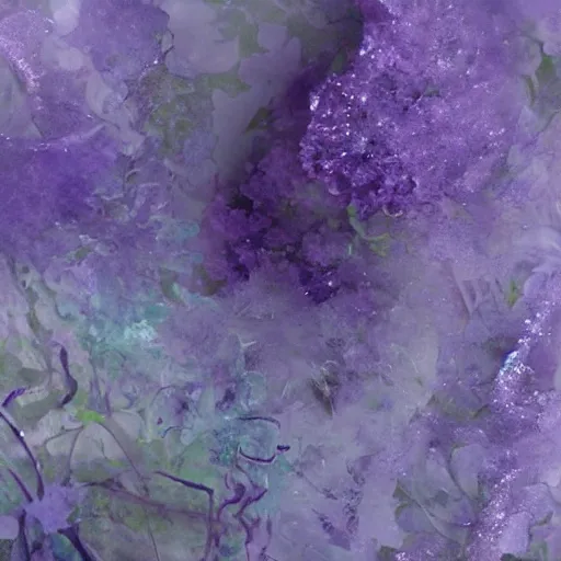 Prompt: crystethereal lavender atrium manipulation layeredinfusion lilac silver silver fuji pastel lilac sparkle fuji surreal creations serene lilac sparkle grey lilac weeping abstract collage