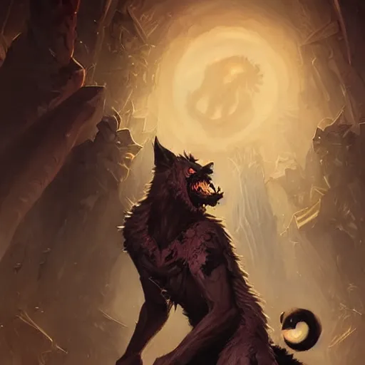 Image similar to werewolf vampire lord hybrid, hearthstone art, by greg rutkowski