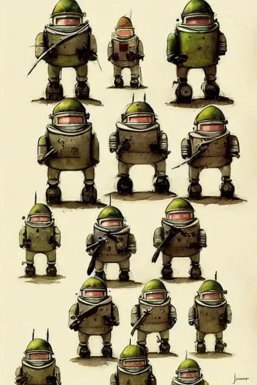 Image similar to ( ( ( ( ( 1 9 5 0 s robot knome army. muted colors. ) ) ) ) ) by jean - baptiste monge!!!!!!!!!!!!!!!!!!!!!!!!!!!!!!