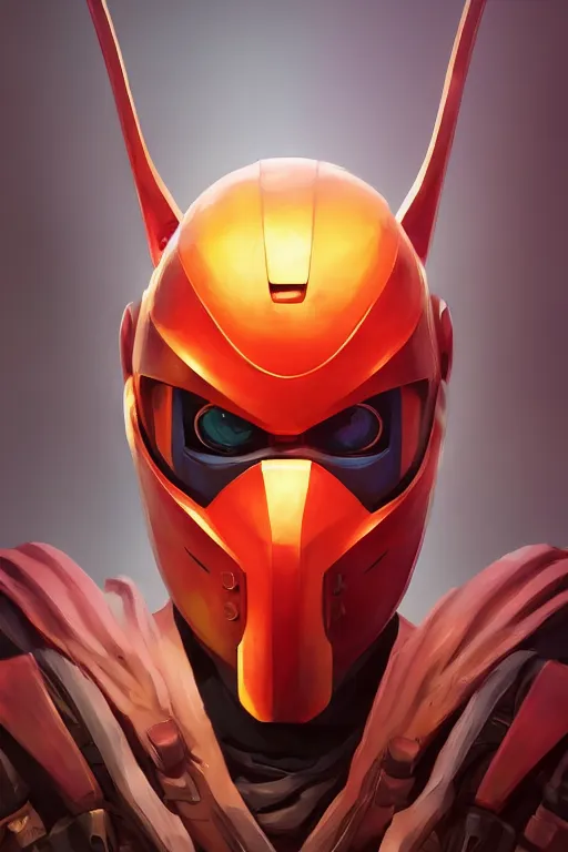 Image similar to epic mask helmet robot ninja portrait stylized as fornite style game design fanart by concept artist gervasio canda, behance hd by jesper ejsing, by rhads, makoto shinkai and lois van baarle, ilya kuvshinov, rossdraws global illumination radiating a glowing aura global illumination ray tracing hdr render in unreal engine 5