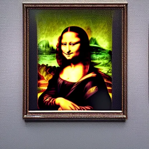 Prompt: detailed color analog photo of medium format mona lisa laughs. high performance, complex details, technical color, 8 k hyper - realistic resolution. photography is a masterpiece