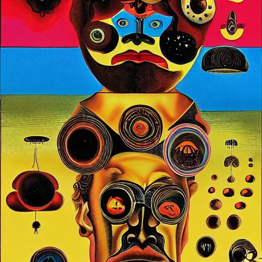 Image similar to the multiverse, in the style of salvador dali, retro book cover