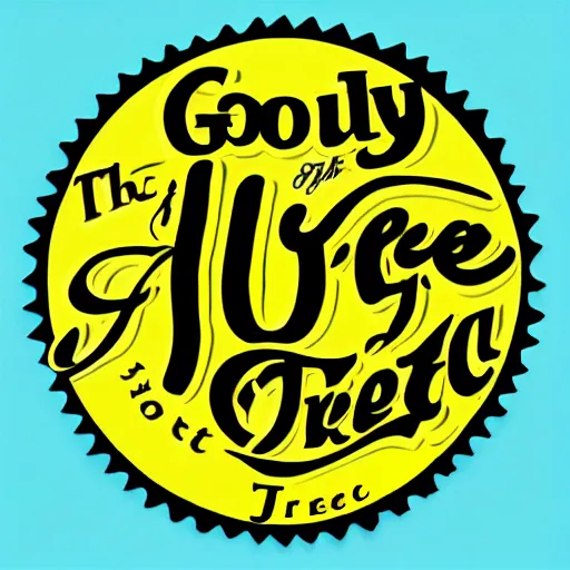 Image similar to the juicy fruit logo font with the text'good meat'