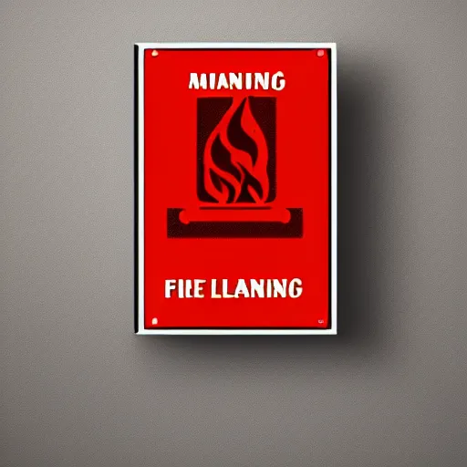 Image similar to a photo of a retro 1 9 7 0 s minimalistic clean fire warning label, studio lighting, behance