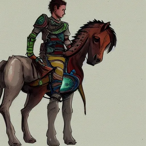 Image similar to Link on Horse :: in biopunk style :: concept art