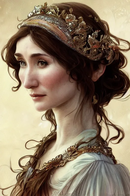 Prompt: carice van houten, cute, fantasy, intricate, elegant, highly detailed, digital painting, 4 k, hdr, concept art, smooth, sharp focus, illustration, art by artgerm and h r giger and alphonse mucha