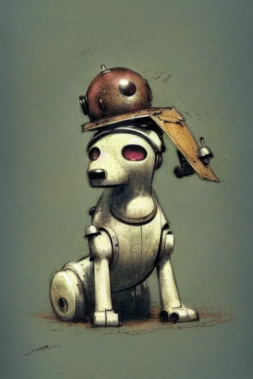 Image similar to (((((1950s retro robot dog . muted colors.))))) by Jean-Baptiste Monge !!!!!!!!!!!!!!!!!!!!!!!!!!!