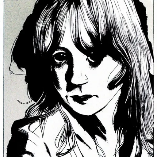 Prompt: beth gibbons, portrait, by guido crepax