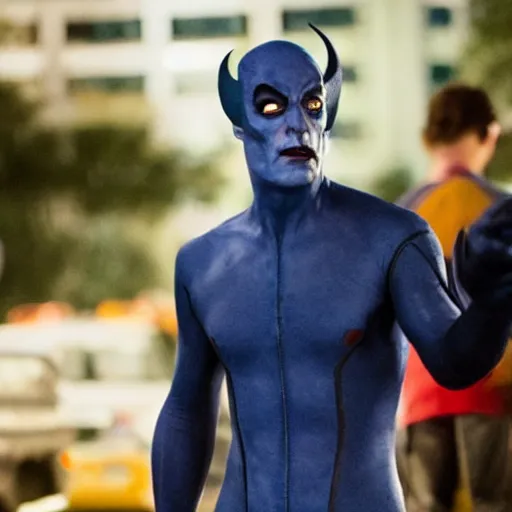 Prompt: a still of tobias funke as nightcrawler in x 2 : x - men united ( 2 0 0 3 )