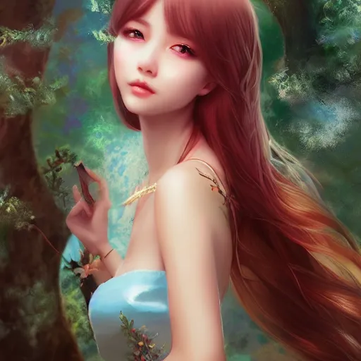 Image similar to realistic beautiful gorgeous natural cute fantasy elegant lovely princess girl art drawn full HD 4K highest quality in artstyle by professional artists WLOP, Taejune Kim, yan gisuka, JeonSeok Lee, artgerm, Ross draws, Zeronis, Chengwei Pan on Artstation