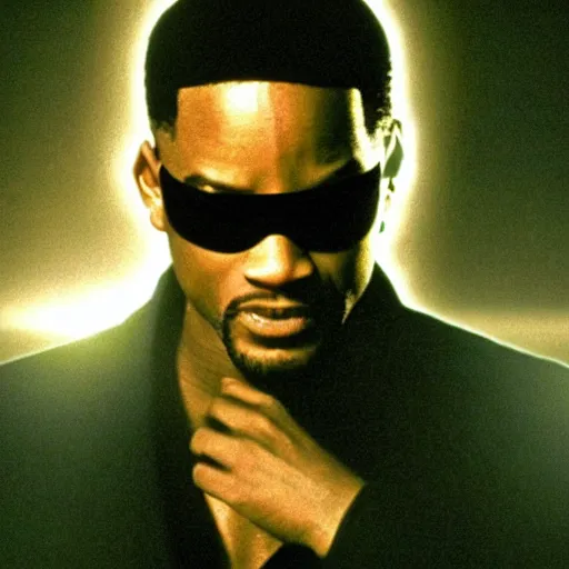 Image similar to !dream Will Smith as Neo in The Matrix (1999), dramatic lighting, cinematic, hyperrealistic