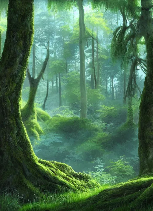 Image similar to lush forest, high detail, 4 k, concept art, realism style