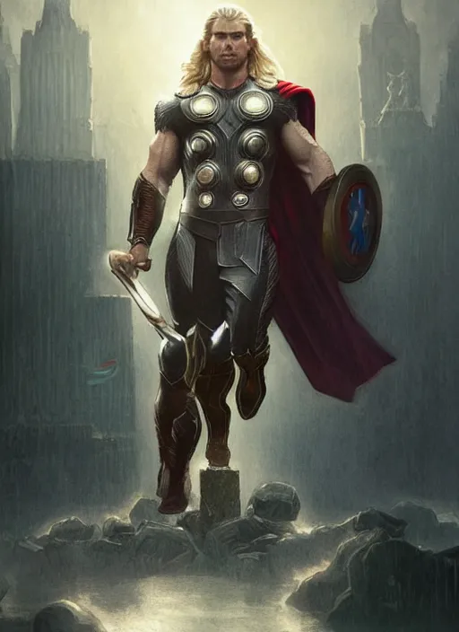 Prompt: Henry Cavill as Thor, fantasy, intricate, elegant, highly detailed, digital painting, artstation, concept art, smooth, sharp focus, illustration, art by artgerm and greg rutkowski and alphonse mucha