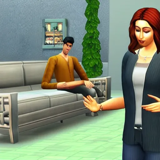 Image similar to the sims 2. a in - game still of the grim reaper.