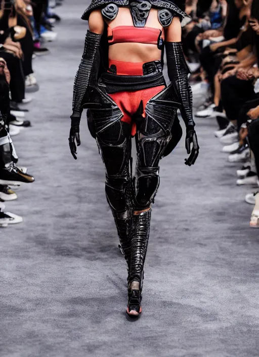 Image similar to hyperrealistic and heavy detailed balenciaga runway show of mortal kombat, leica sl 2 5 0 mm, vivid color, high quality, high textured, real life