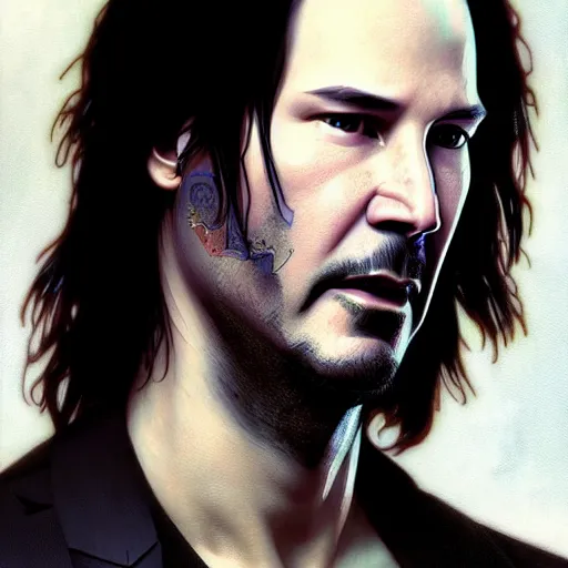 full portrait of cyberpunk keanu reeves, sci - fi, d & | Stable ...