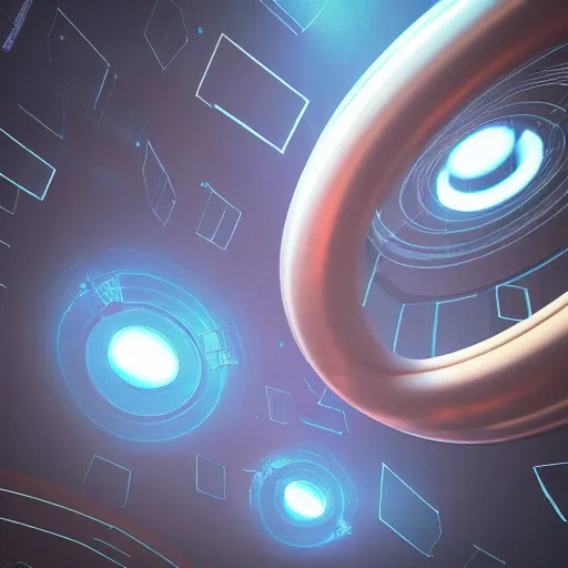 Image similar to multiverse beeple style, octane render