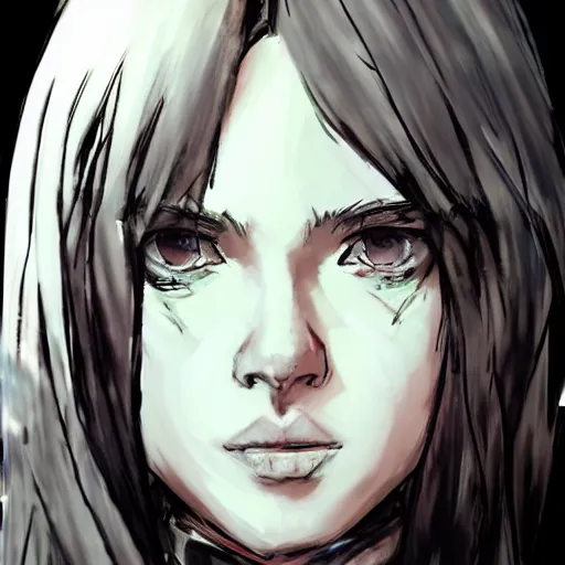 Image similar to kristina pimenova drawn in the style of yoji shinkawa, concept art, extremely detailed