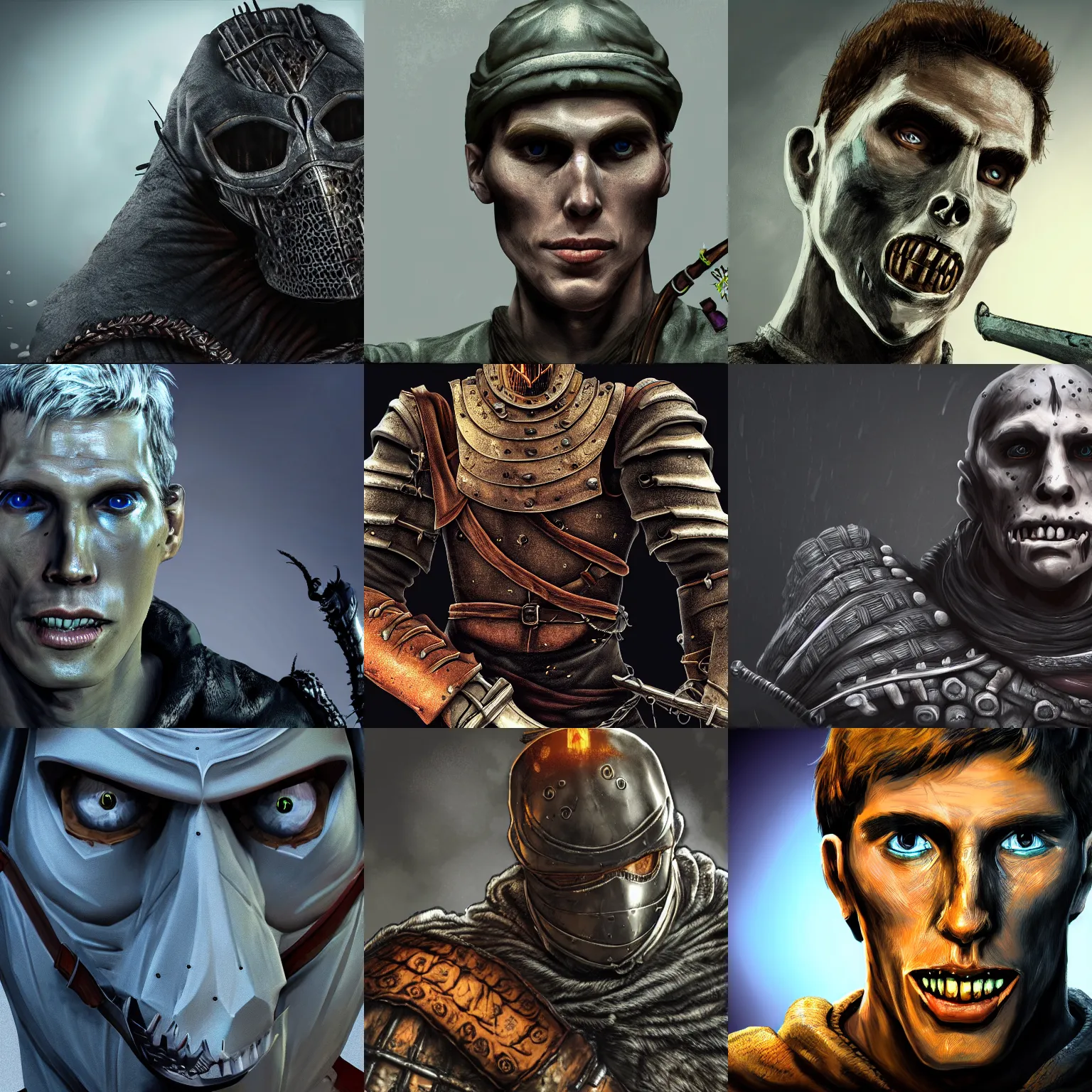 Prompt: close up portrait of jerma985 in the style of dark souls, gaming, detailed, 4k