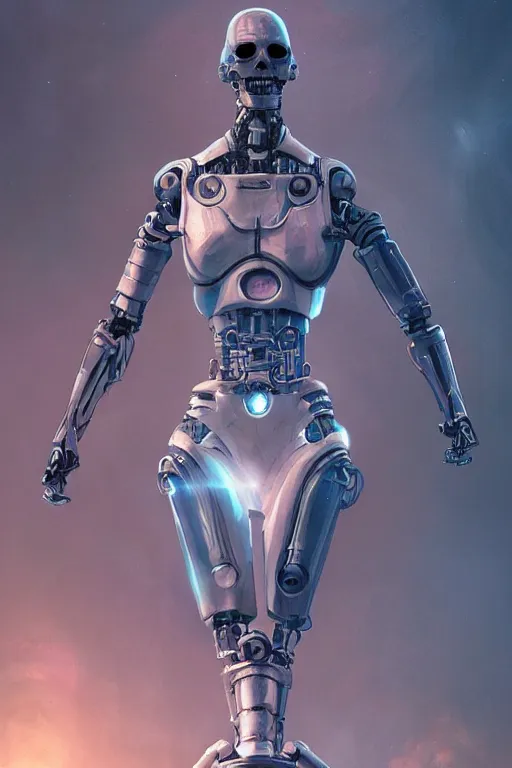 Image similar to the death tarot card as an i robot, torso portrait, intricate, elegant, volumetric lighting, scenery, digital painting, highly detailed, artstation, sharp focus, illustration, concept art, luis rollo, ruan jia, steve mccurry, john berkey