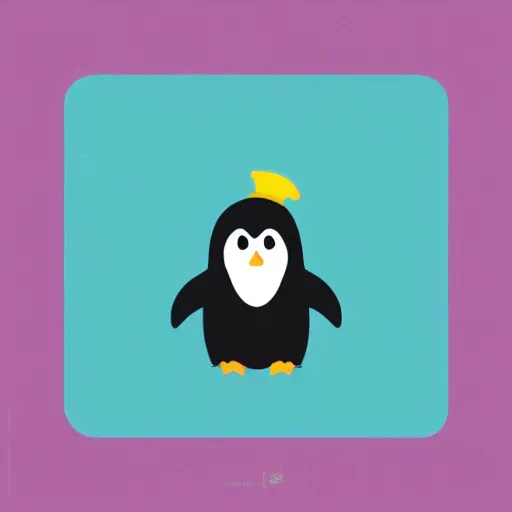 Prompt: a cute penguin flat vector graphic pastel palette