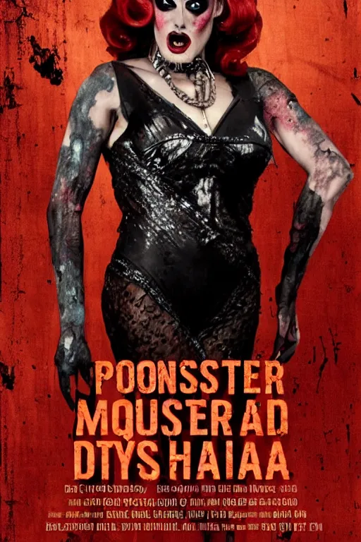 Image similar to drag queen monster post - apocalyptic horror movie poster