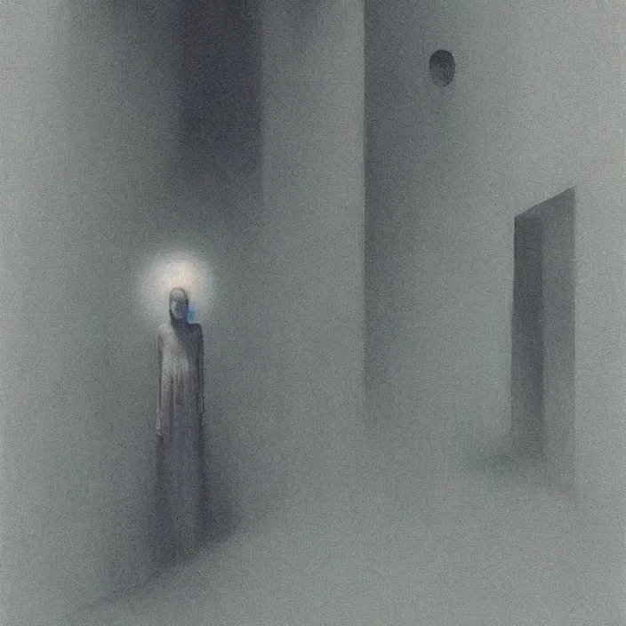 Image similar to i saw a ghost last night, science fiction, Edward Hopper and James Gilleard, Zdzislaw Beksinski, highly detailed