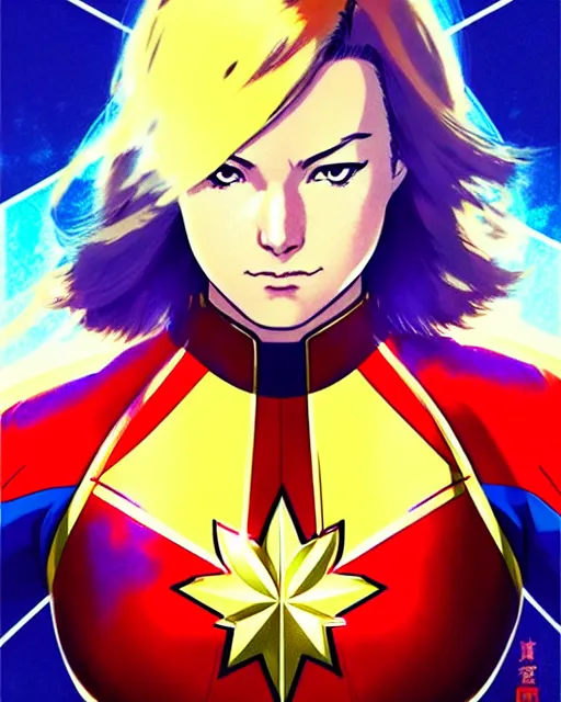 Prompt: captain marvel | | very very anime!!!, fine - face, realistic shaded perfect face, fine details. anime. realistic shaded lighting poster by ilya kuvshinov katsuhiro otomo ghost - in - the - shell, magali villeneuve, artgerm, jeremy lipkin and michael garmash and rob rey