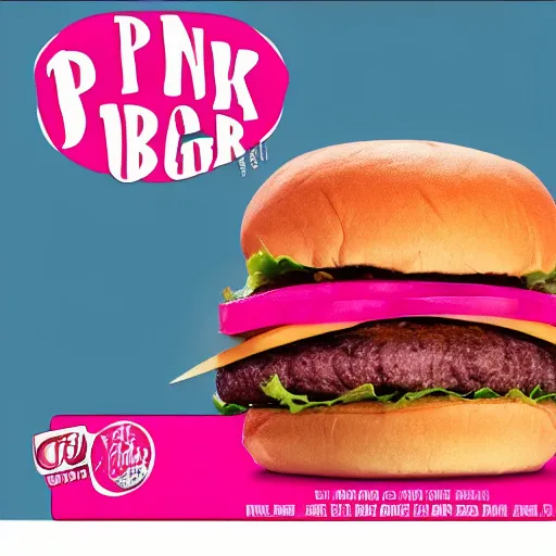 Image similar to pink burger ad