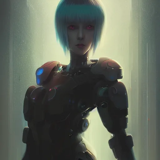 Image similar to kerli koiv, ghost in the shell, bladerunner, character portrait, sharp, digital matte painting, anime key art by yoshitaka amano, greg rutkowski, wlop, dramatic lighting, trending on artstation