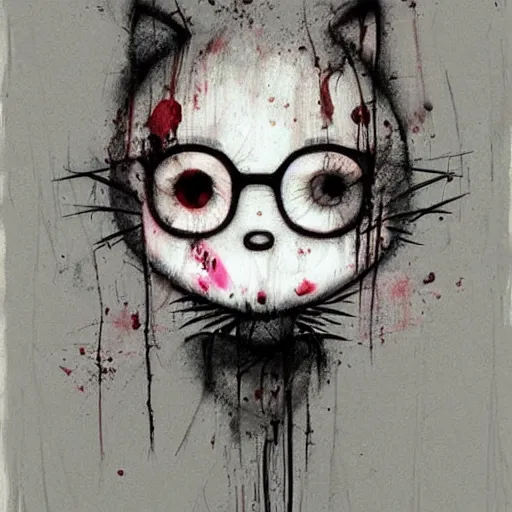 Image similar to Hello Kitty, artwork by Eric Lacombe,