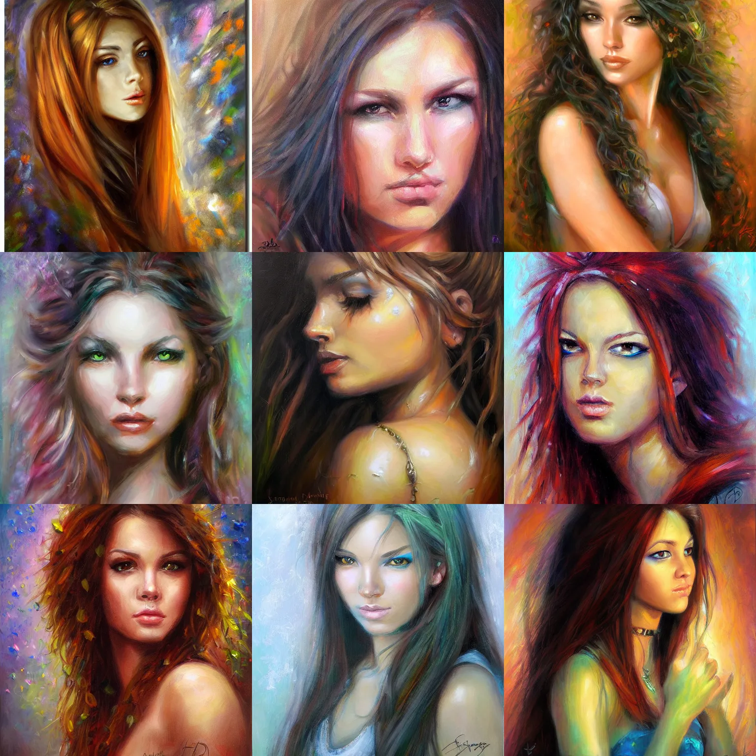 Prompt: art portrait of young beautiful woman by samwise didier